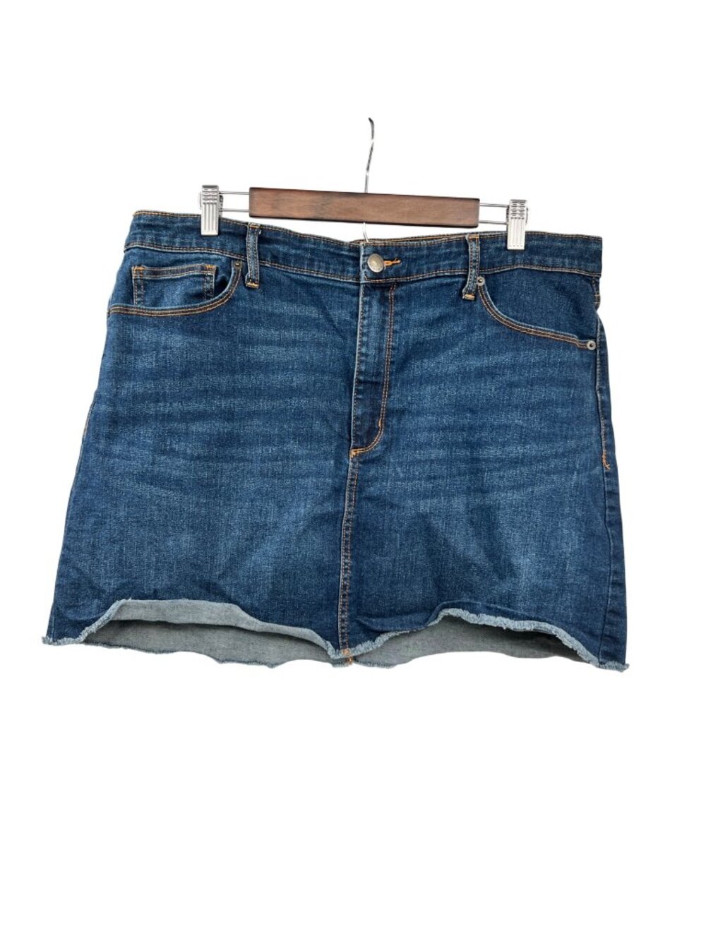 Universal Thread Jean Mini Skirt Frayed Hem Blue Size 18W - Picture 1 of 6